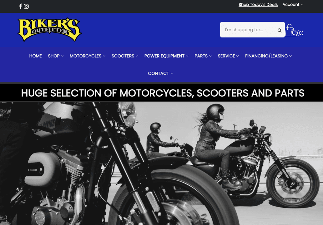 Biker's Outfitters website